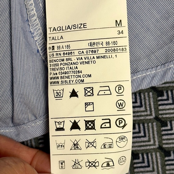 Vintage Y2K Pale Blue Pinstripe Blouse with Ruffle Accent Sz M - Picture 9 of 10